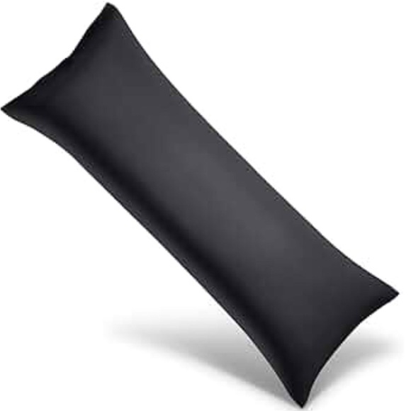 Bamboo viscose body pillow case in black 20x54 - Picture 1 of 8